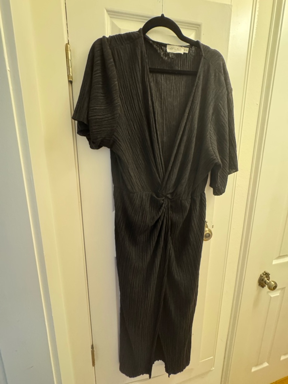 All in Favor Black Twist-Knot Midi Dress